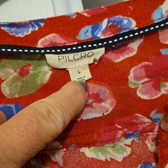 Pilcro Red Floral Blouse - Picture 2 of 4
